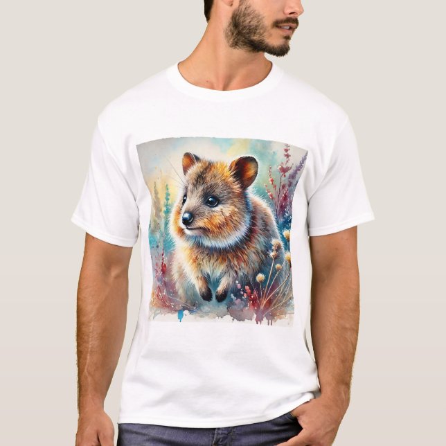 Quokka in a Vibrant Dreamscape 210824AREF143 - Wat T Shirt (Framsida)