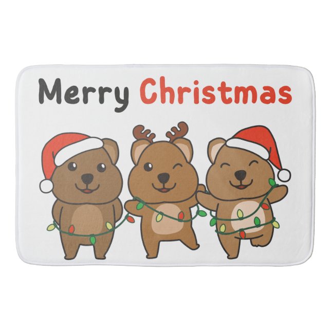 Quokka jul Cute Quokka God jul Badrumsmatta (Framsidan)