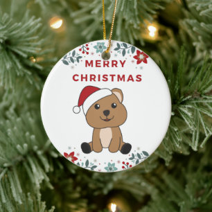 Quokka jul Snö Winter Animals Quokkas Ceram Julgransprydnad Keramik