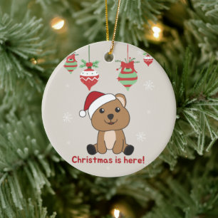 Quokka jul Snö Winter Animals Quokkas Ceram Julgransprydnad Keramik