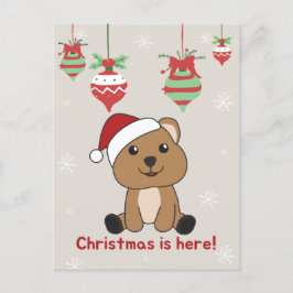 Quokka jul Snö Winter Animals Quokkas Holid Helg Vykort