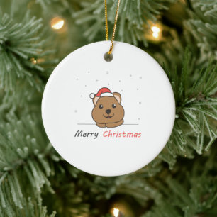 Quokka jul Snö Winter Animals Quokkas Julgransprydnad Keramik