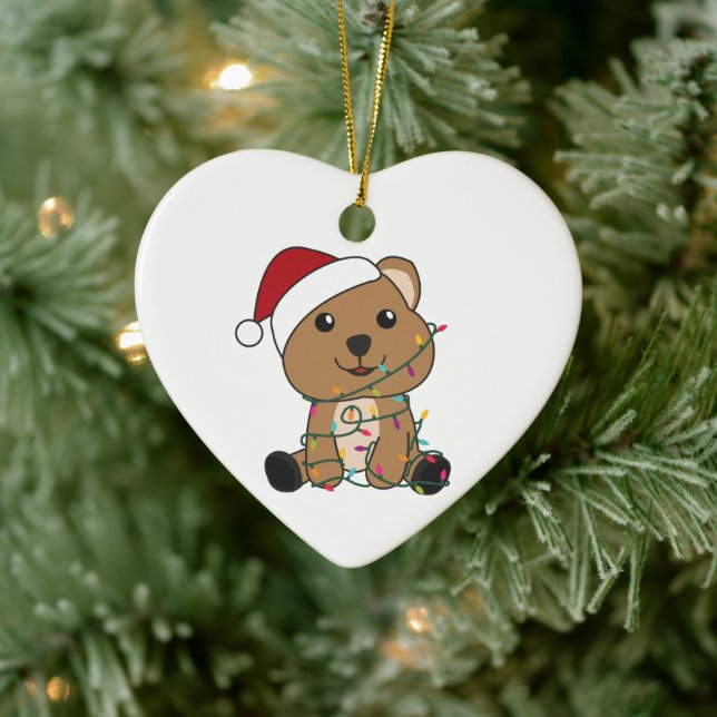 Quokka jul Snö Winter Animals Quokkas Julgransprydnad Keramik (Träd)