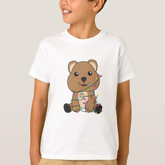 Quokka jul Snö Winter Animals Quokkas T Shirt (Framsida)