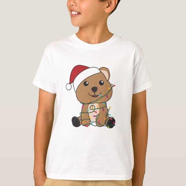 Quokka jul Snö Winter Animals Quokkas T Shirt (Framsida)