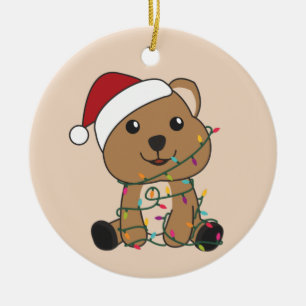 Quokka jul Snö Winter Animals Quokkas Vuxen Julgransprydnad Keramik
