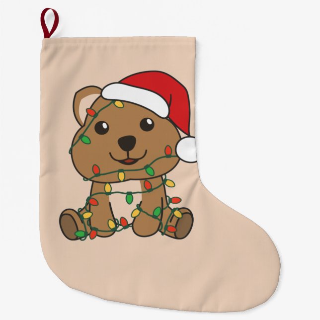 Quokka Jul Winter Animals Quokkas Large Chri Stor Julstrumpa (Framsidan)