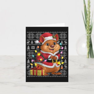 Quokka Julafton Sweater Stil Ugly Santa Quokka Kri Kort