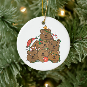 Quokka Julgran Funny Animal jul Ceram Julgransprydnad Keramik