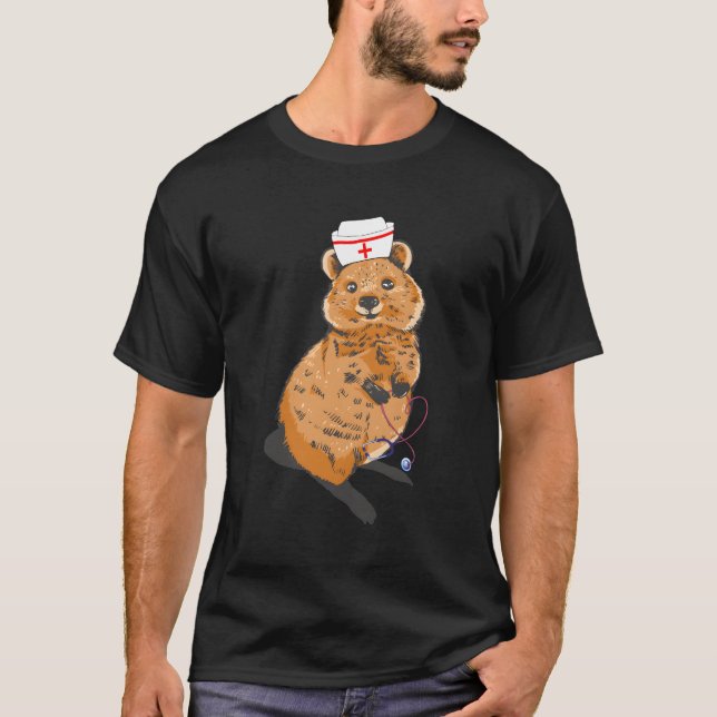 Quokka Nurse Animal Hospital Medical Quokka Vild A T Shirt (Framsida)