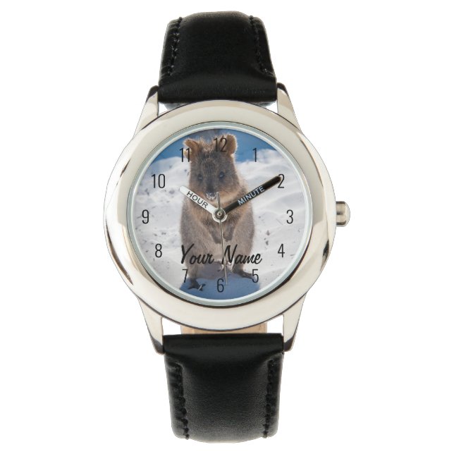 Quokka om Beach Australia, Coola Kids Children Armbandsur (Framsida)