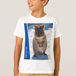 Quokka Sött Djur på Stranden Australien Blå T Shirt