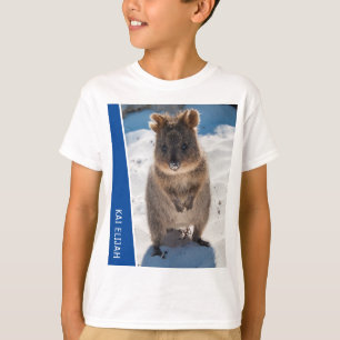 Quokka Sött Djur på Stranden Australien Blå T Shirt