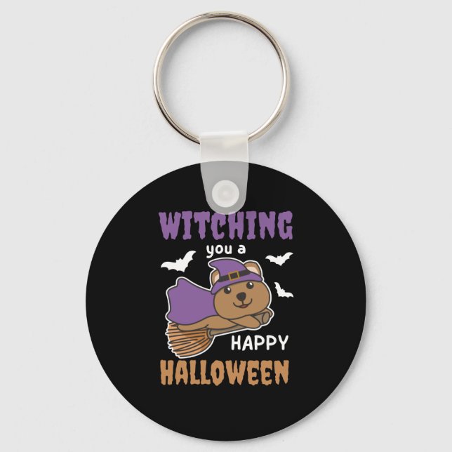 Quokka Witch Witches som vaktar dig en Lycklig Nyckelring (Framsida)