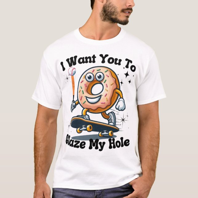 Quote Anime Donut Lycklig Skateboard Basketball T Shirt (Framsida)