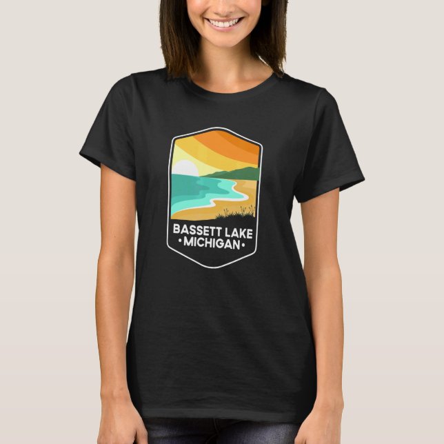 Quote Bassett Lake Loon Michigan T Shirt (Framsida)