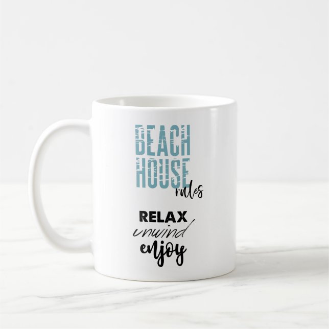 Quote Beach House Regler Kaffemugg (Vänster)