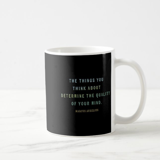 Quote By Marcus Aurelius, Mindset Motivational Quo Kaffemugg (Höger)