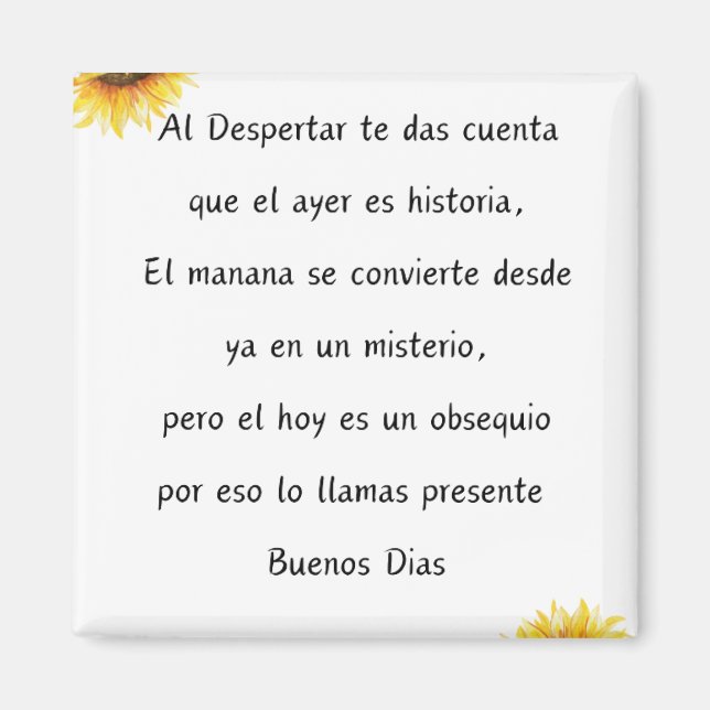 Quote de los Buenos dias Magnet Design (Framsidan)