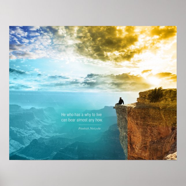 Quote Friedrich Nietzsche Nature Äventyr Nature Poster (Framsidan)