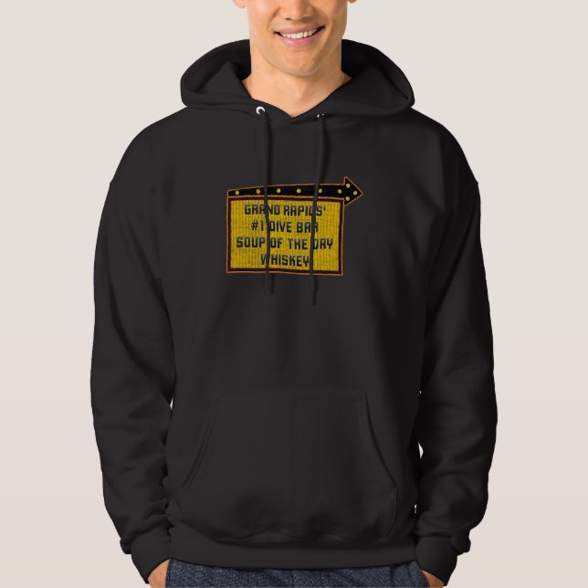 Quote Grand Rapids Dive Pub Whiskey-skylt Hoodie (Framsida)