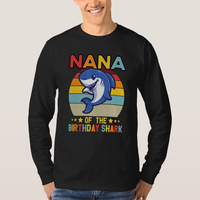 Quote Nana Of The Bday Boy Shark Ocean Matching Fa T Shirt (Framsida)