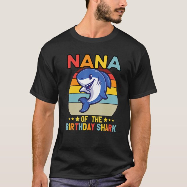 Quote Nana Of The Bday Boy Shark Ocean Matching Fa T Shirt (Framsida)