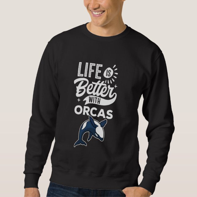 Quote  With Orcas Long Sleeve Lång Ärmad Tröja (Framsida)