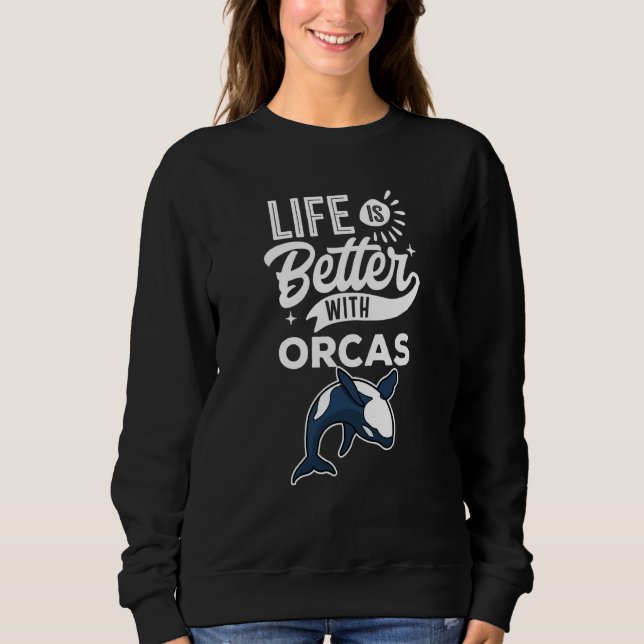 Quote  With Orcas Swea T Shirt (Framsida)