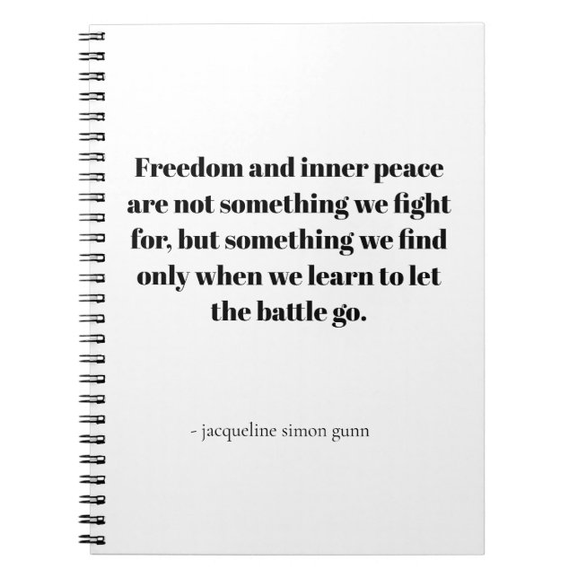 Quotes about inner peace anteckningsbok (Framsidan)