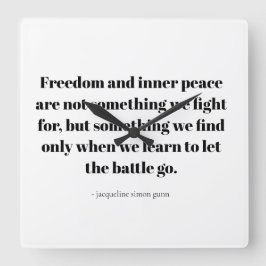 Quotes about inner peace fyrkantig klocka