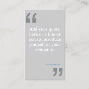 QUOTES in LT GRÅTT Designer-Affärskort Visitkort