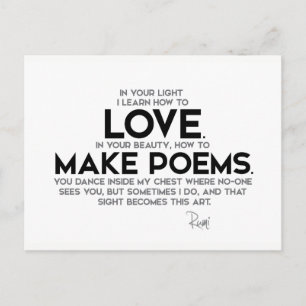 QUOTES: Rumi: Lär dig hur du går till kärlek Vykort