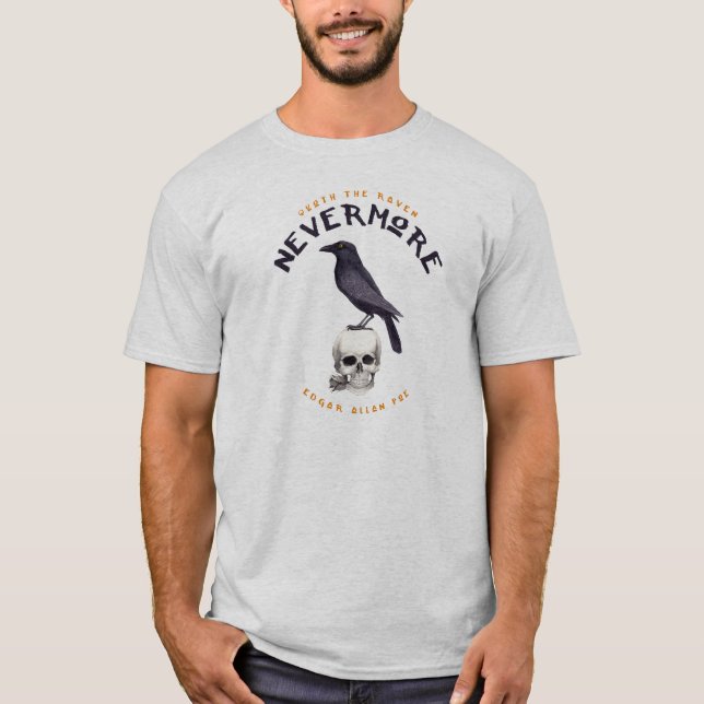Quoth den korpsvarta Nevermore - Edgaren Allan Poe Tee (Framsida)