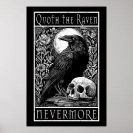 Quoth Raven - Icke desto mer - Edgar Allan Poe art Poster