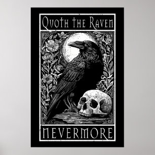 Quoth Raven - Icke desto mer - Edgar Allan Poe art Poster