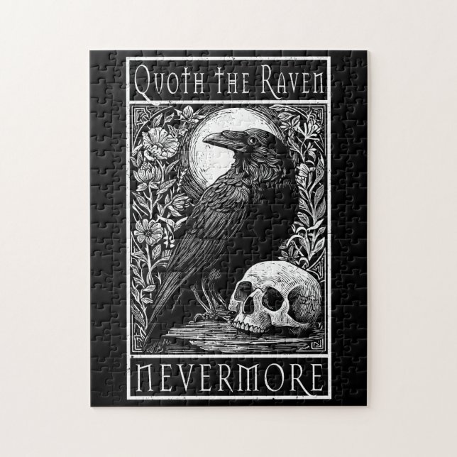 Quoth Raven - Icke desto mer - Edgar Allan Poe art Pussel (Vertikal)
