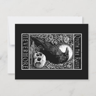 Quoth Raven - Icke desto mer - Edgar Allan Poe art Vykort