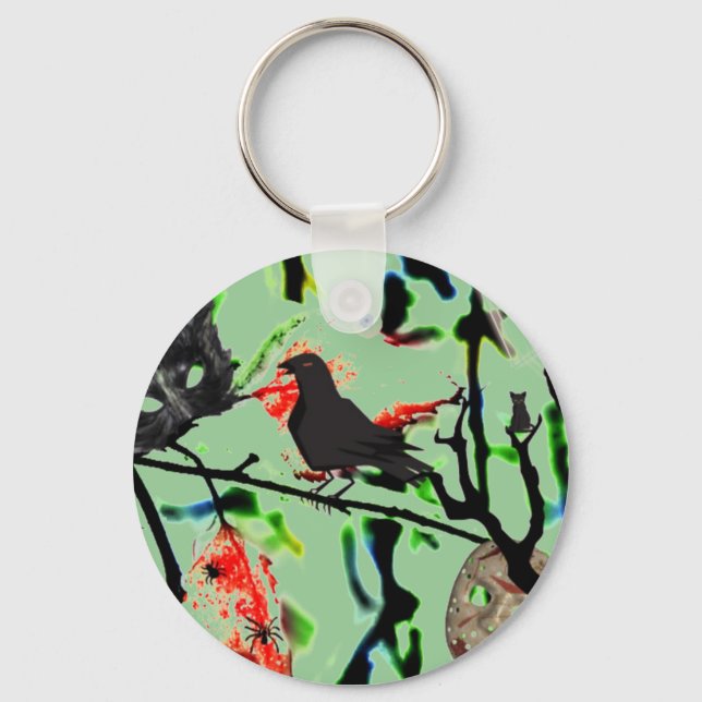 Quoth the Raven Ickmore, Halloween Collage Nyckelring (Framsida)