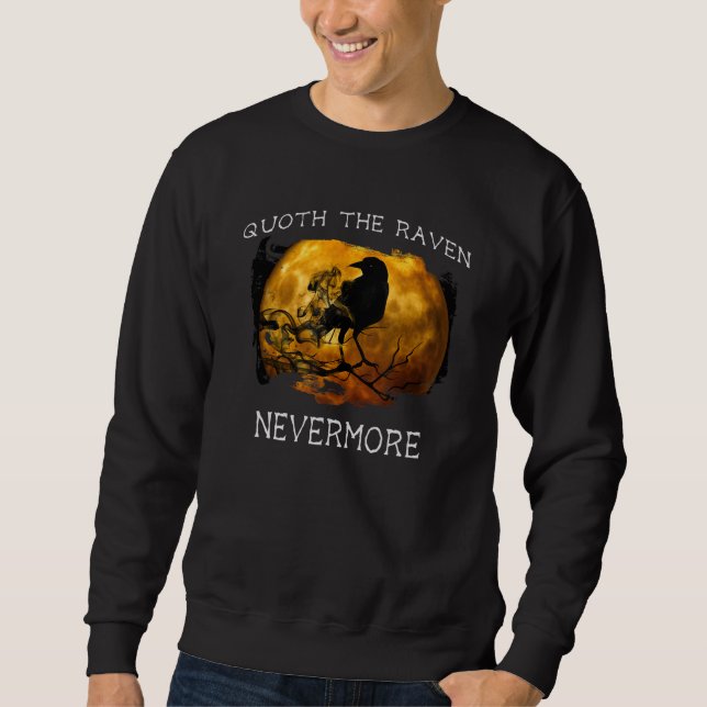 Quoth the Raven Ickmore Halloween Spooky Lång Ärmad Tröja (Framsida)