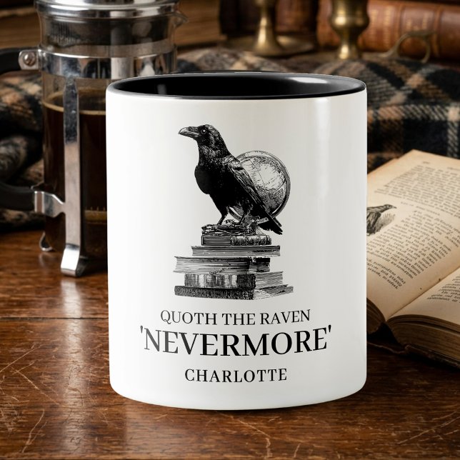 Quoth The Raven Nevermore Gotisk Läsare Litterär Två-Tonad Mugg (Skapare uppladdad)