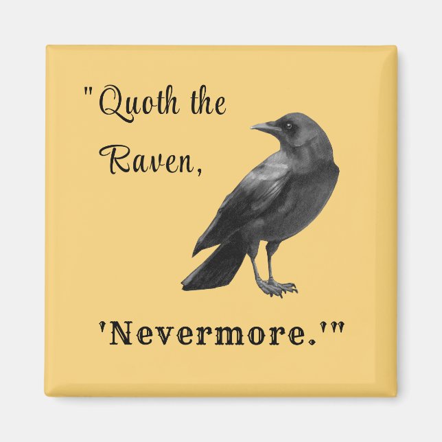 "Quoth the Raven ..." Personlig - höstnät Magnet (Framsidan)