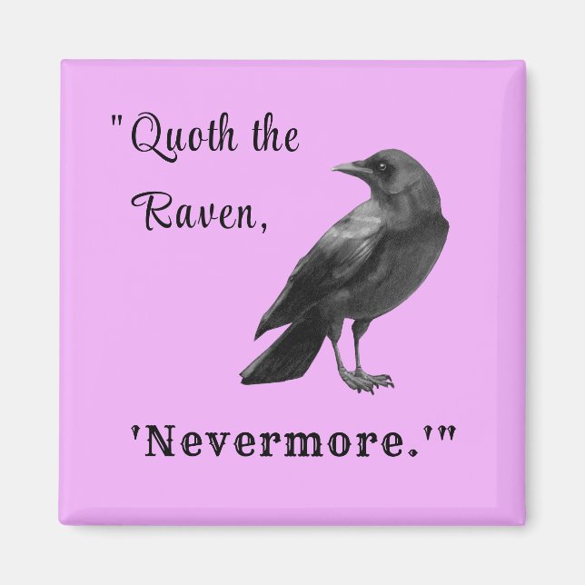 "Quoth the Raven ..." Personlig Lavender Magnet (Framsidan)