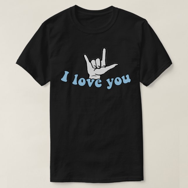 quotI kärlek-citattecken i ASL i blått T Shirt (Design framsida)