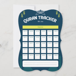 Quran Tracker Alla 30 JUZ Anteckningskort
