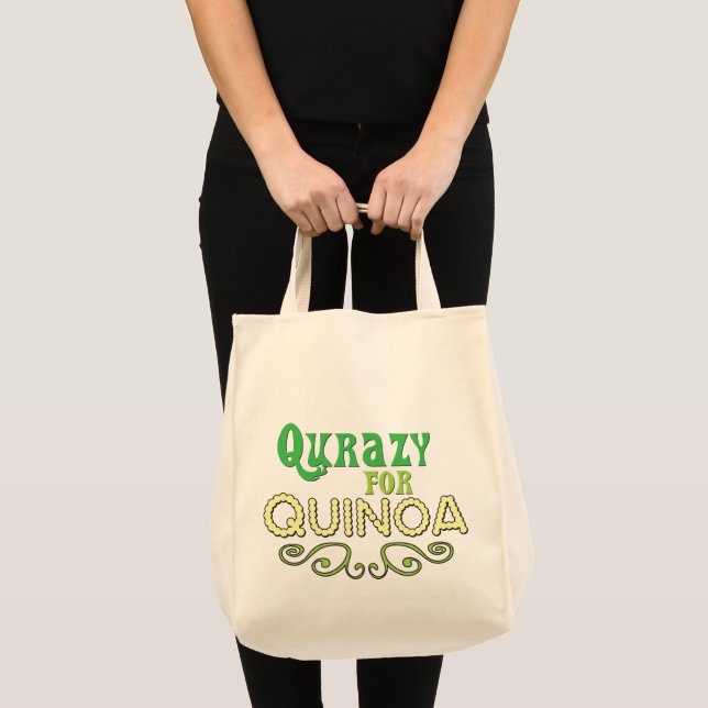 Qurazy för Quinoa © - Funny Quinoa Slogan Tote Bag Tygkasse (Framsida (produkt))