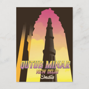 Qutub Minar New Delhi Indien resaffisch Vykort