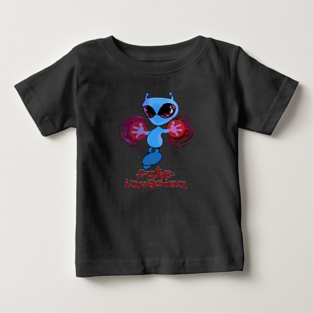 Qwiby: Cute Invasion Baby T-Shirt (Framsida)
