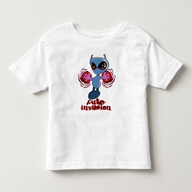 Qwiby: Cute Invasion Småbarn T-shirt (Framsida)