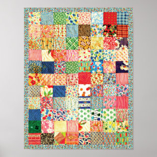 QWL Patchwork Quilt COLORFUL MÖNSTER BACKGROUND HO Poster